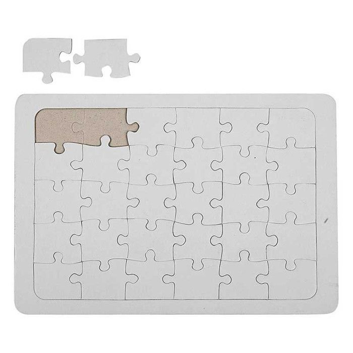 Puzzles Blancs Cœur Pour Sublimation - Lot De 12 - 20x20 Cm - DIY Cadeaux Personnalisés