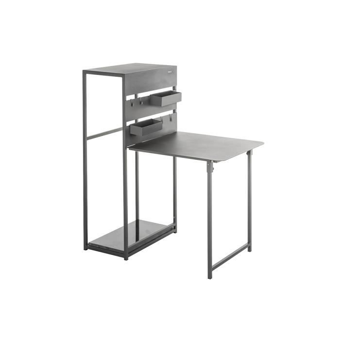 Table Balcon Pliante Fira Graphite 3 Places Hesperide Achat