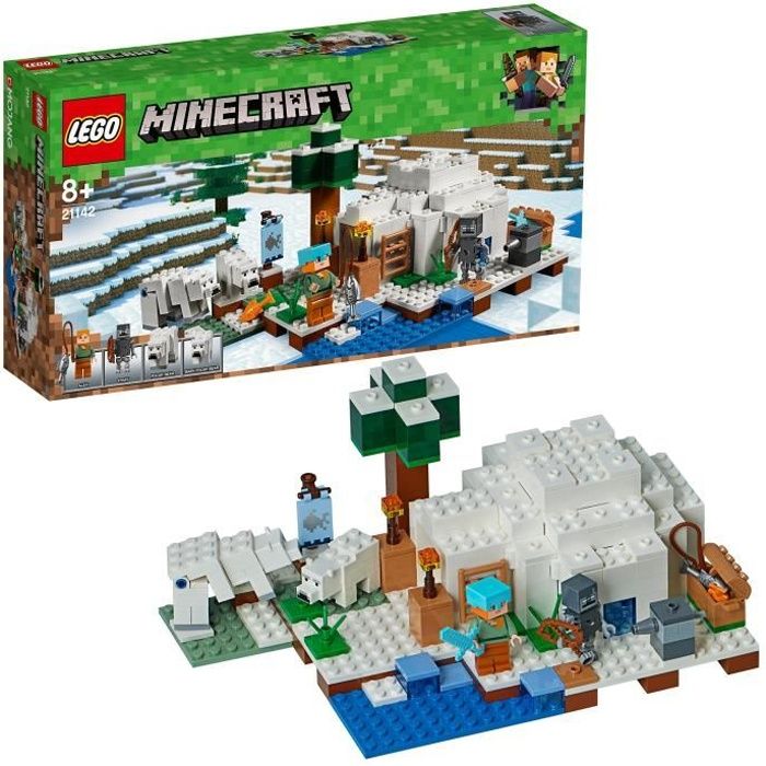 LEGO Minecraft L'igloo 21142 Jeu de Construction Cdiscount Jeux