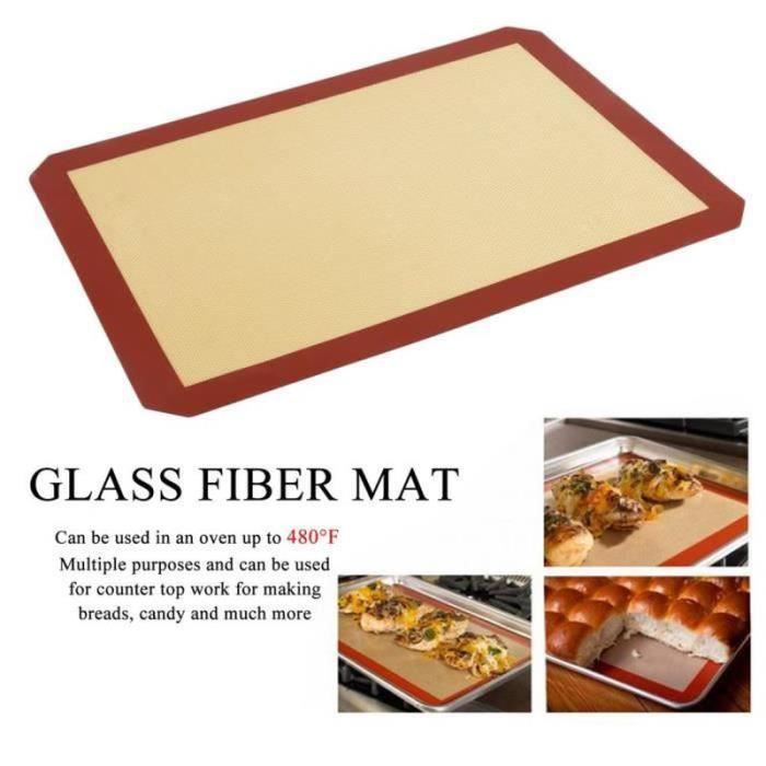 Tapis De Cuisson Silicone Sans BPA - 40x30 Cm - Résiste Jusqu'à 250°C - Antiadhésif, Lavable Lave-vaisselle - Réutilisable