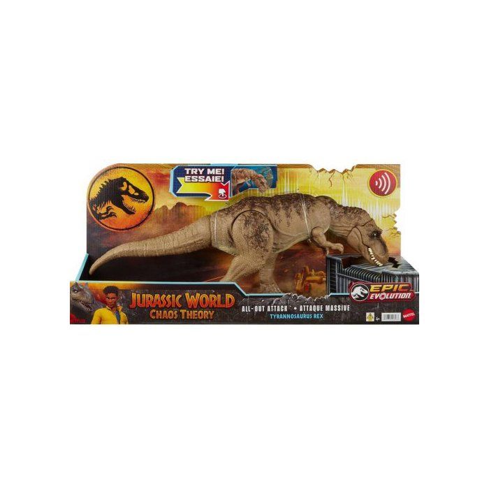 Coffret Dinosaure T-rex Moseure Extreme - Articule Et Sonore - Dino Attaque Suprême - Jurassic World - Mattel Hdy55 à Prix