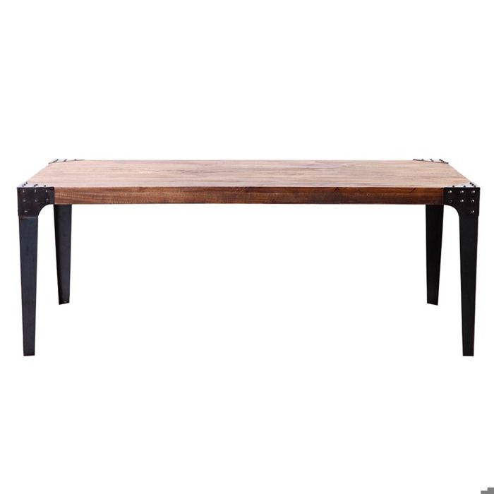 Miliboo Table A Manger Industrielle Acier Et Bois Madison