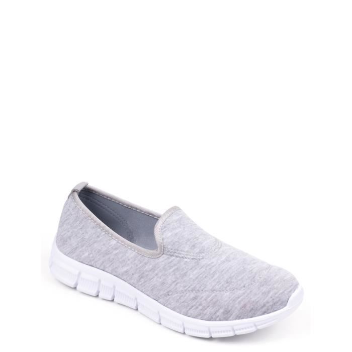 chaussures slip on femme grise