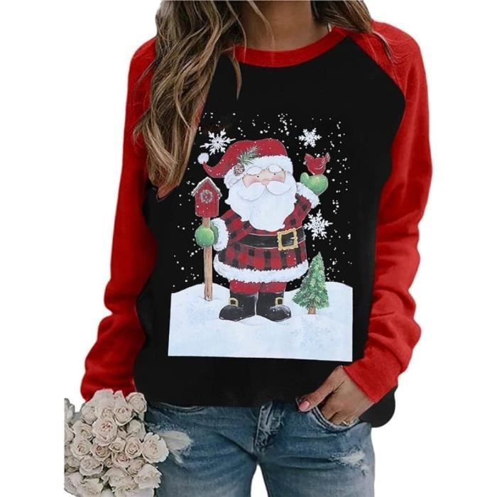 Pull De Noël Drôle Pour Femme - Sweat à Motifs Festifs - Taille S à 3XL - Idéal Pour Fêtes En Famille - 1