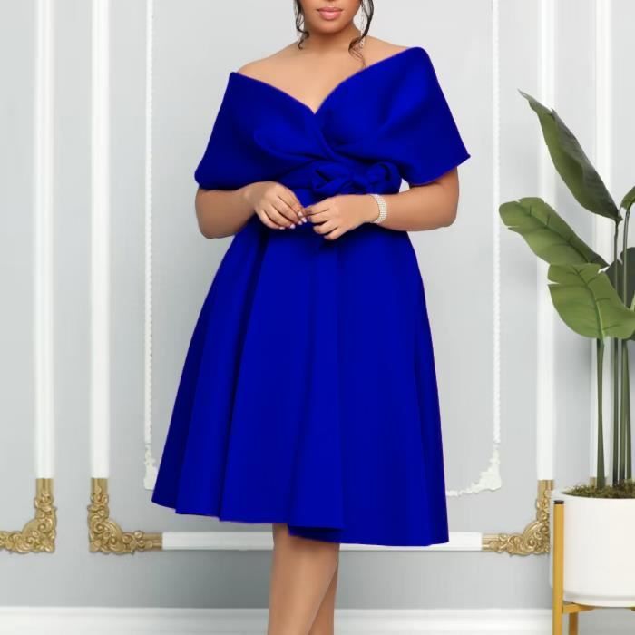Robe de soiree grande taille pour femme col en V tenue de club elegante robe de mariee de luxe decontractee robe 1.5mmx16966m Blanc Cdiscount Pret a Porter