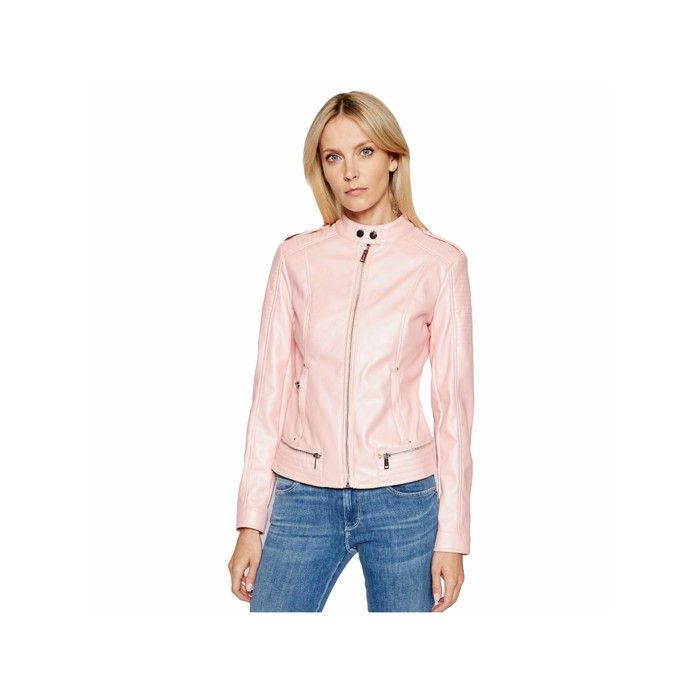 Veste simili cuir femme rose sale