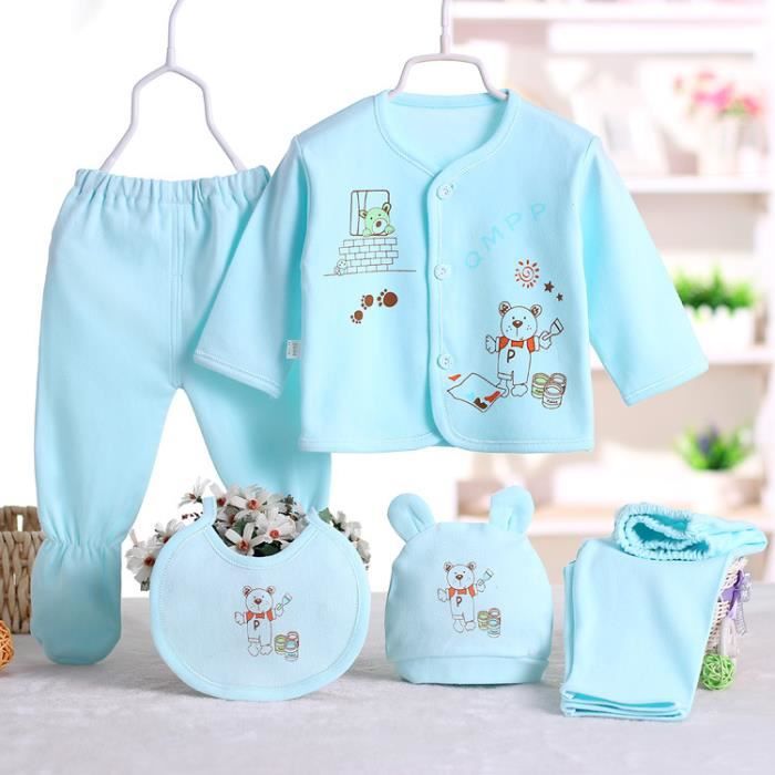 Ensemble Vêtements Bébé Miracle Baby - 3 Pièces Coton - Body Manches Courtes + Pantalon - Imprimés Enfants