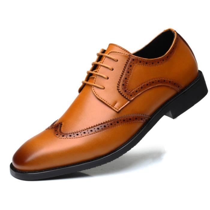 zpllsbratos Derby Chaussures de Ville à Lacets Cuir Vernis Homme Oxford Bout Pointu Business Mariage 38-48 