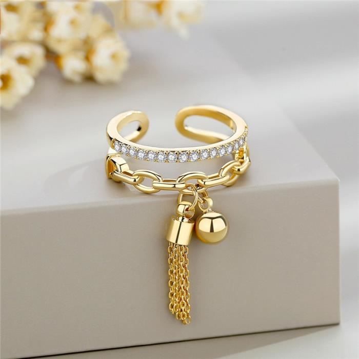 Bague Cerises Réglable En Cuivre - Anneau Ouvert - Style Tendance - Pour Quotidien Ou Soirée