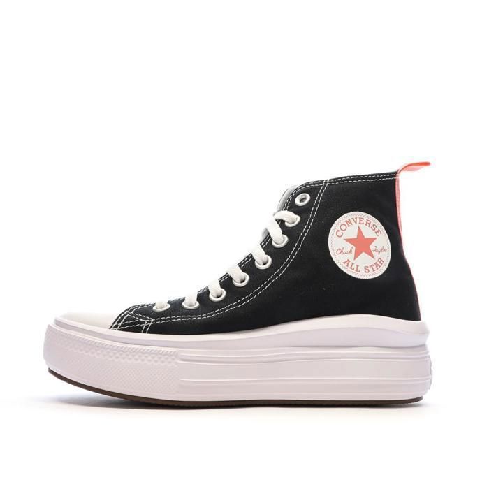 Baskets Converse Chuck Taylor All Star Move Noir Homme Lacets Plat Textile