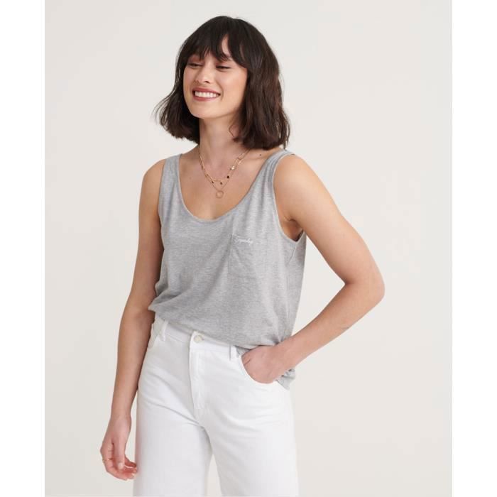 D bardeur femme Superdry Essential gris moyen poussi re Gris