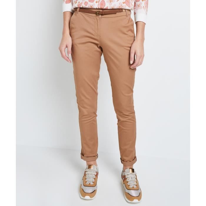 Pantalon chino marron femme top