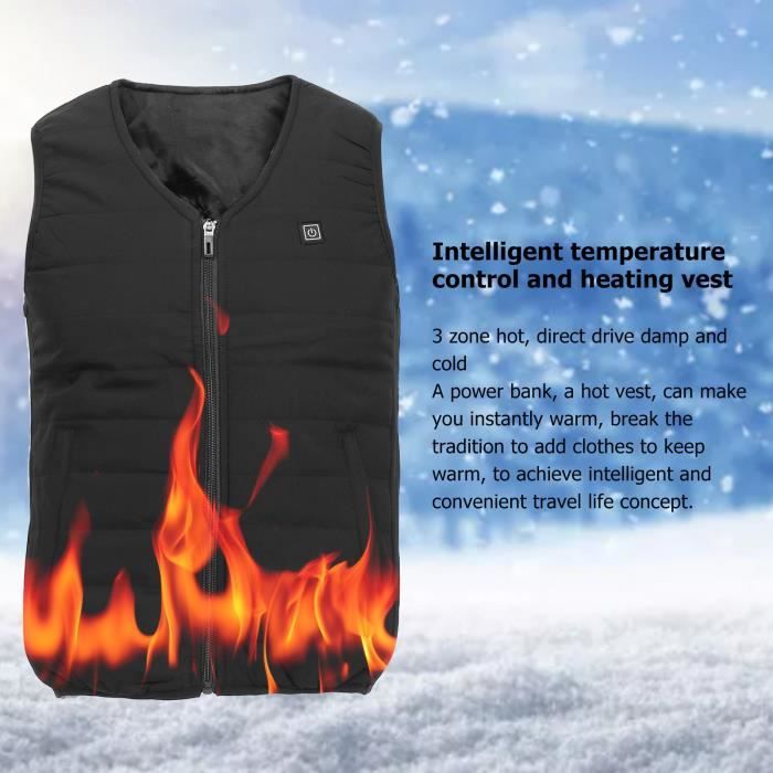 veste chauffante Gilet chauffant électrique intelligent à contrôle unique 3  zones gilet chauffant thermique avec interface A9611