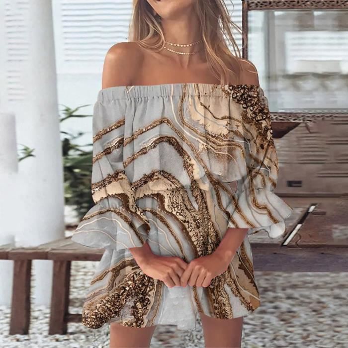 Robe longue a volants superposés deals