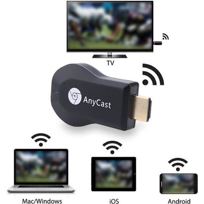 Acheter Clé TV 1080P HD sans fil WiFi affichage TV Dongle récepteur pour  AnyCast M2 Plus pour Airplay HDMI pour DLNA Miracast