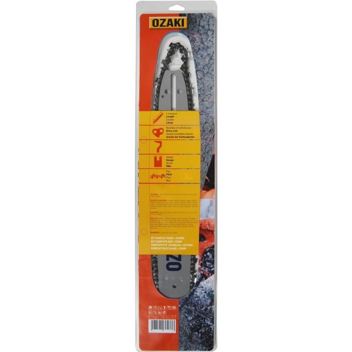 Guide 38 cm + chaîne de tronçonneuse