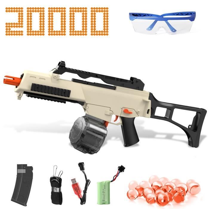 Pistolet à Billes D'eau Gel Blaster MK7 - Automatique, 20 000 Billes Incluses - Portée 20 M - Pour Adultes (Attention : +18 Ans)