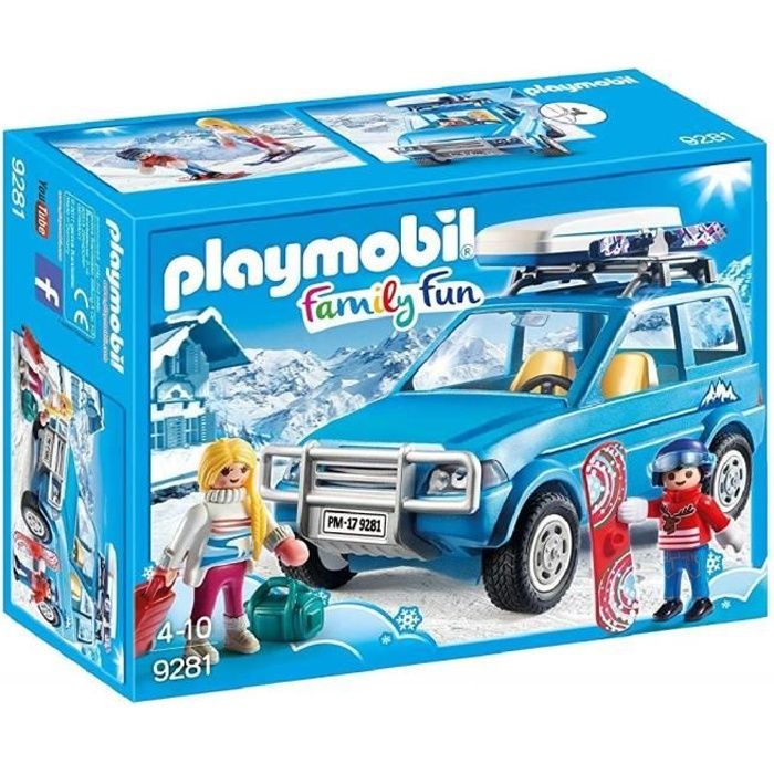 PLAYMOBIL Family Fun Voiture 4x4 de Montagne avec Coffre de