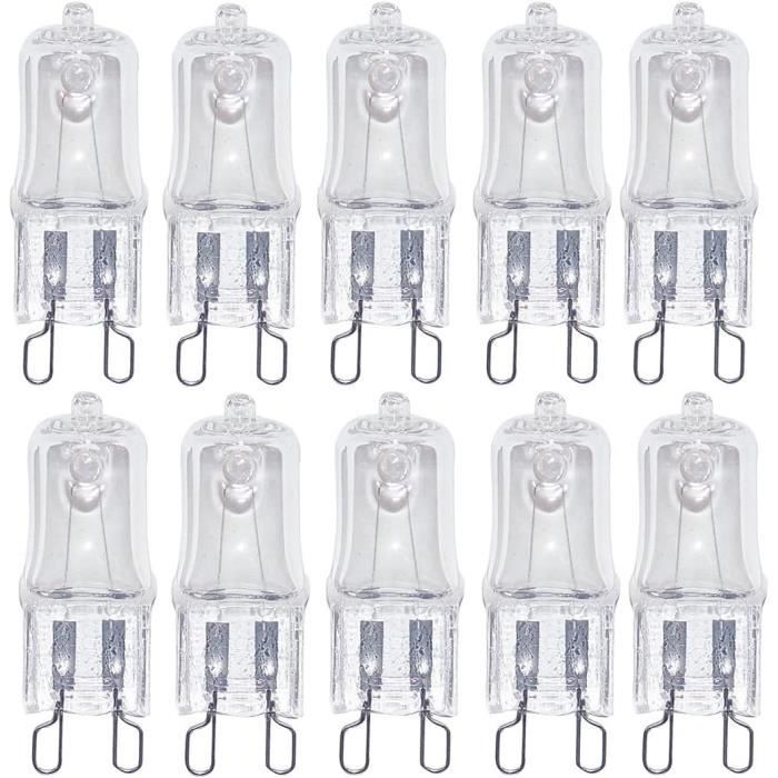 Lot De 10 Ampoules Halogènes G9 25W 230V Blanc Chaud - Dimmable, économes - Pour Four, Luminaire, Applique - ZML