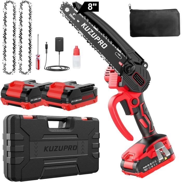 Motosierra Sin Cable OUTIGO 8 Pulgadas - 6000mAh, 4 Cadenas + 3 Guías - Eléctrica Ligera