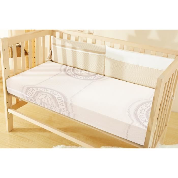 Matelas Bebe Bio 60x1 Cm Haute Densite 30kg Tissu Aloe Vera Epaisseur 10 Cm Mi Ferme Dehoussable Anti Acariens Cdiscount Puericulture Eveil Bebe