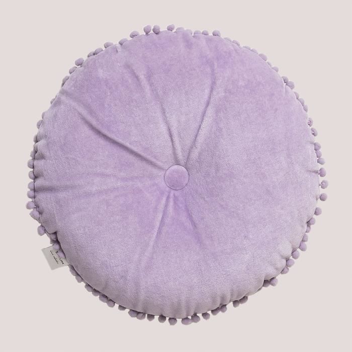 SKLUM Coussin Rond en Velours (Ø35 cm) Piero Violet Lavande Cdiscount