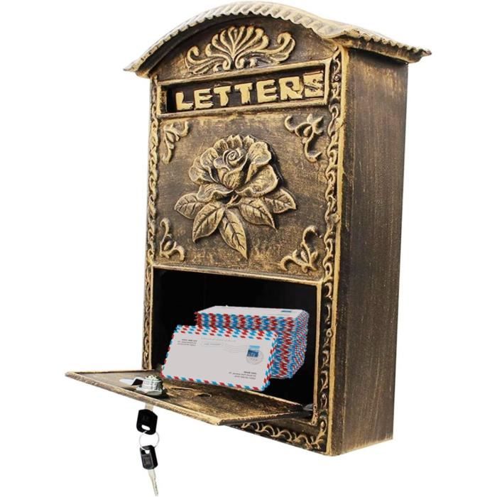 Boîte Aux Lettres Murale Extérieure Rustique Sur Pied Vintage En Métal En Fer Forgé Boîtes Aux