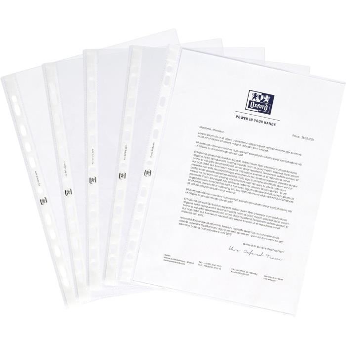 100 Pochettes Transparentes A4 Wisebom - Avec Classeur Jaune - Pour Documents, Partitions