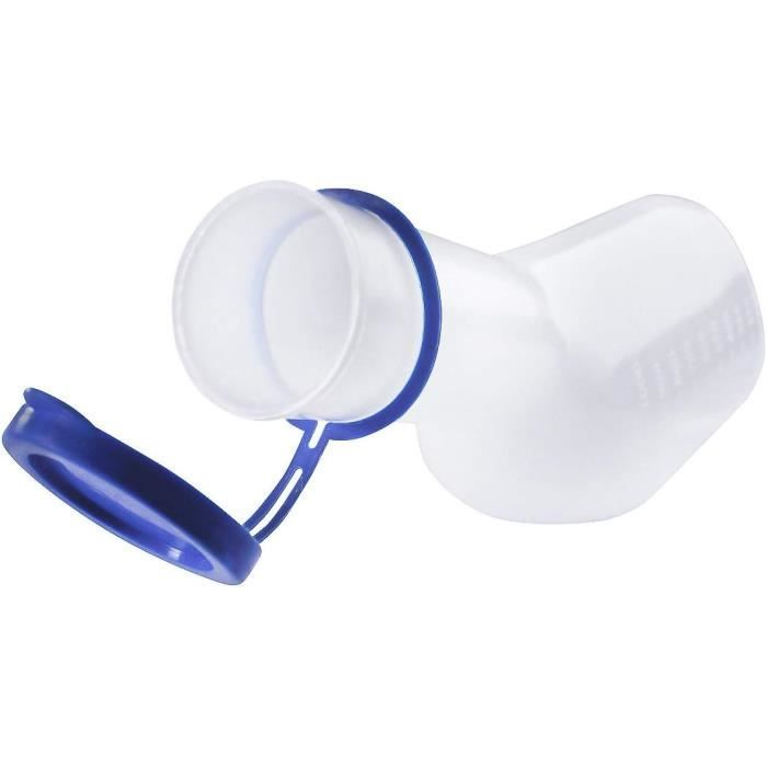 Medi-Inn Flacone Per Urina In PP Da 1000 Ml Per Uomo – Sterile, Autoclavabile, Con Graduazione E Coperchio Blu – Dispositivo Medico Per Pazienti Allettati - 3