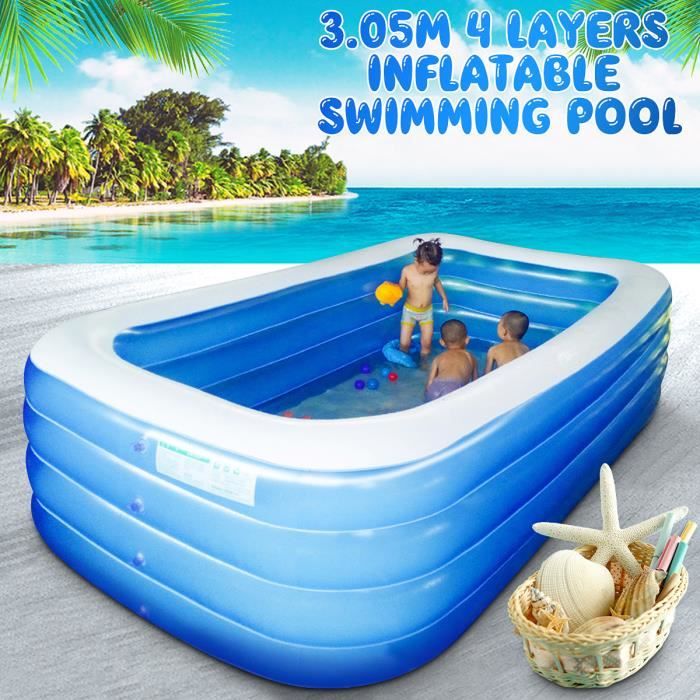 Tempsa Piscine Gonflable Rectangulaire 4 Couches Pour La Famille Taille Externe 305x185x72cm Achat Vente Pataugeoire Cdiscount