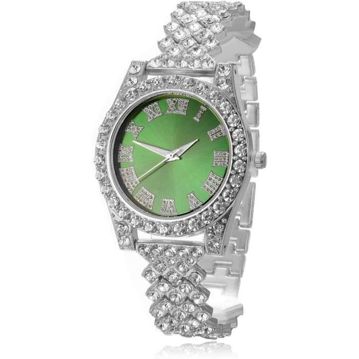 Diamants Montre En Or Femme Or V ritable 18K Plaqu Platine Or