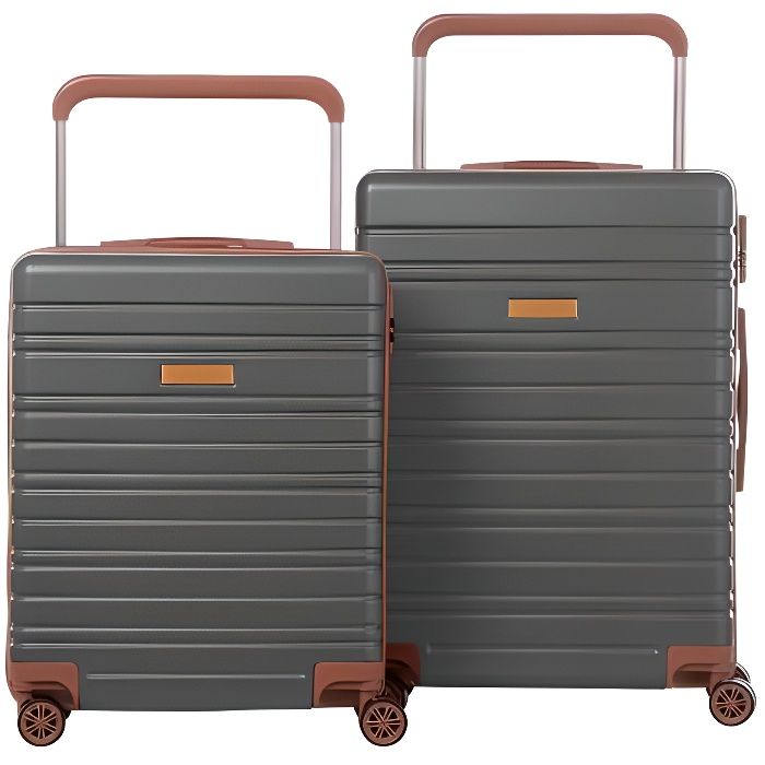Travel World lot de 2 valises SHA gris foncé, valise cabine 55cm et valise  65cm.