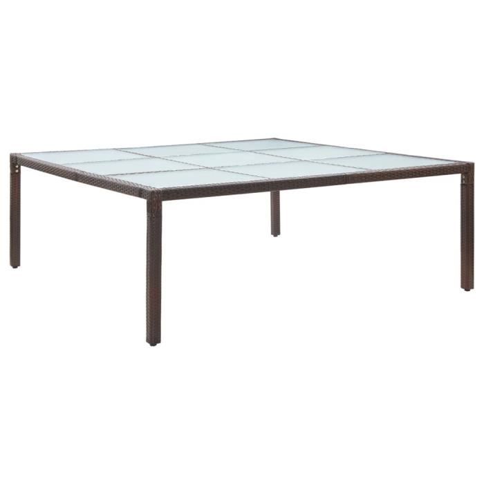 Table à dîner de jardin en résine tressée VIDAXL 200x200x74 cm