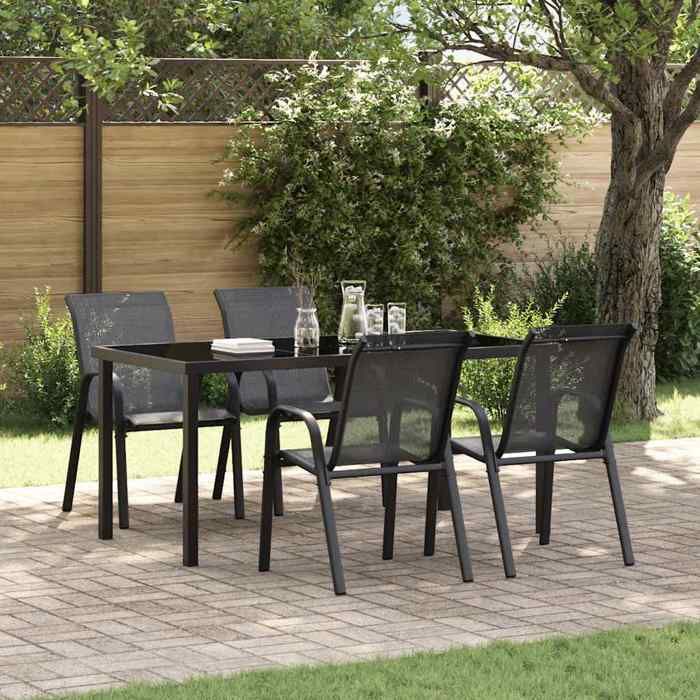 vidaXL Chaises empilables de jardin lot de 2 - vue 5