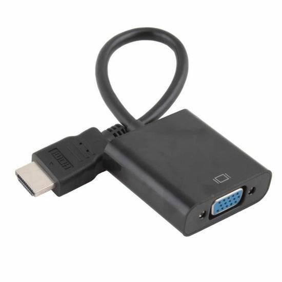 Plug Play Adaptateur VGA Vers HDMI MAXTRACK CS40L - Plug & Play 1080p/60Hz - Pour PC, Projecteur, Moniteur 1080p Full Hd