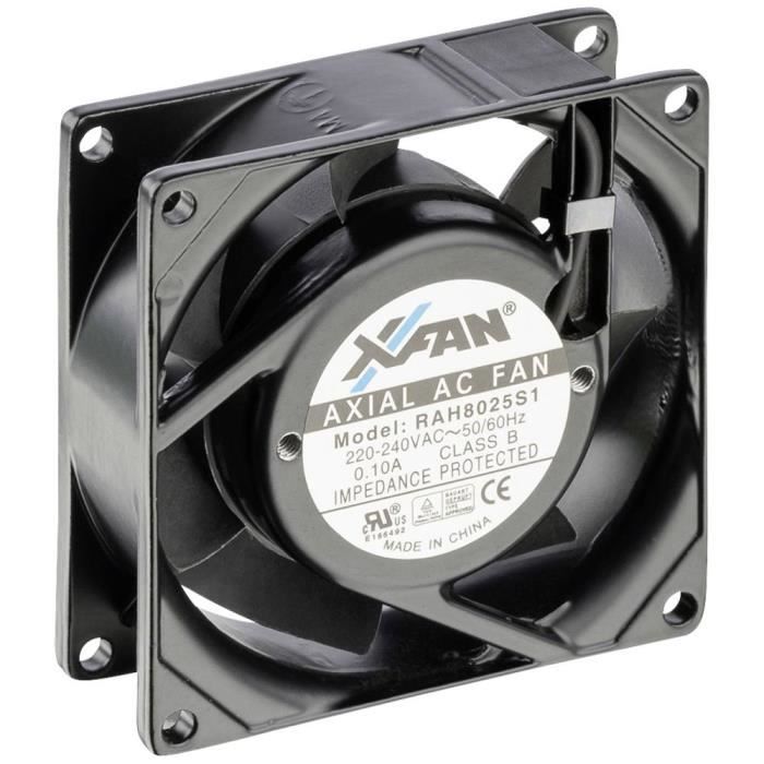 Ventilateur axial X-Fan RAH8025S1 - Noir - 80 x 80 x 25 mm - 24 m³/h - X Fan