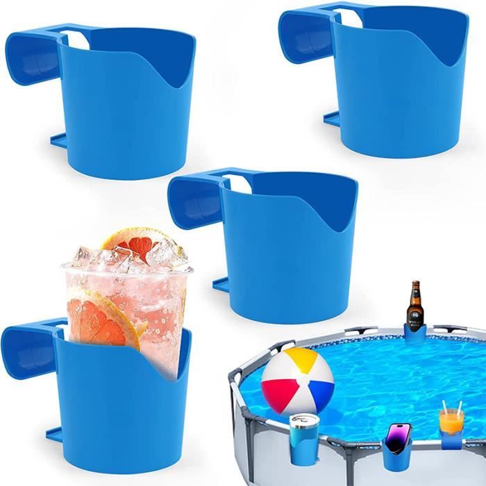 Lot De 4 Porte-gobelets De Piscine - Support Universel Pour Verre, Téléphone, Lunettes - Plastique ABS