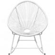 Super -Chaise à bascule d'extérieur Style Scandinave Fauteuil à bascule Chaise de Jardin  Blanc Résine tressée @868849-1