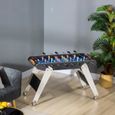 HOMCOM Baby-Foot table de babyfoot sur roulettes pieds en acier inoxdable 2 balles fournies 114,5 x 87 x 68,5 cm - noir et gris-1
