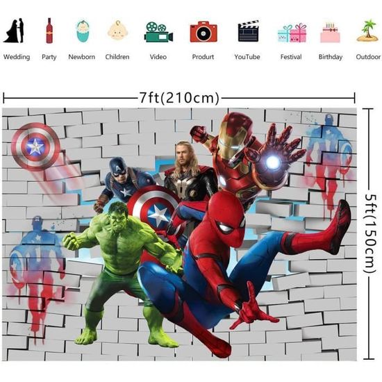 Toile De Fond Super-Héros 3x2m - Bande Dessinée Paysage Urbain Pour Photographie Enfant