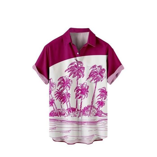 Chemise Hawaienne Humoristique Homme - Motif 3D Drôle - Manches Courtes - Lin/Coton - Pour Plage, Fête, Déguisement