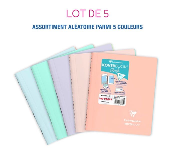 63596C Lot De 10 Carnets Agrafés 9X14 Cm 96 Pages Lignées - Papier
