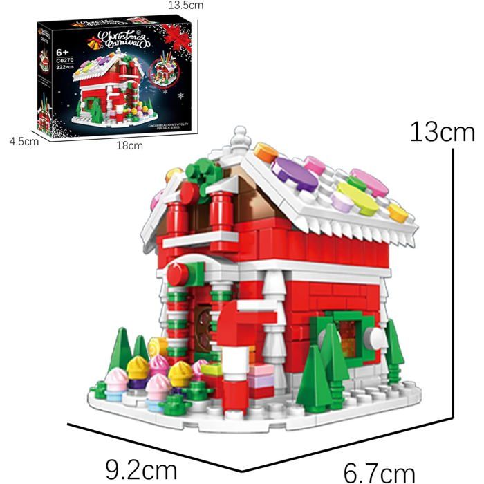 Blocs de construction de Noël en forme de maison (322 pièces) - Porte ...