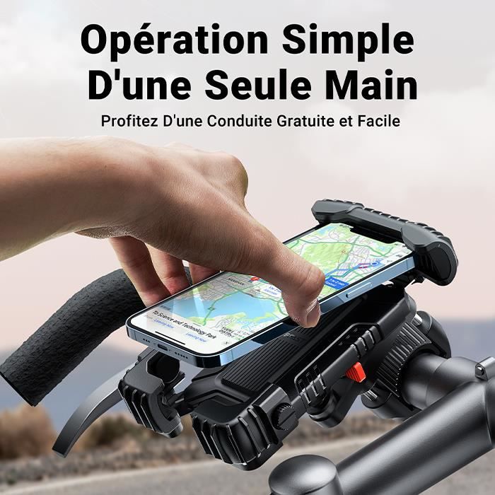 Support Velo pour IPHONE 12 Pro Smartphone Guidon Pince GPS Noir Universel  360 Rotatif VTT Cyclisme Universel - Cdiscount Téléphonie