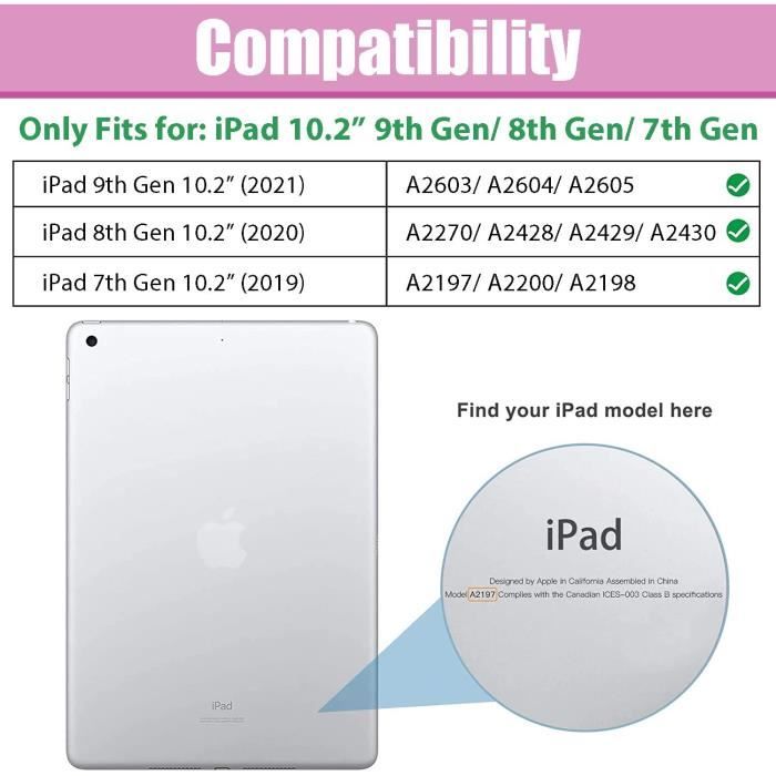 Coque compatible avec ipad 10.2 pouces 9ème 8ème 7ème génération (2021 2020  2019) - [rangement de stylet] housse arrière tran[A663] - Cdiscount  Informatique