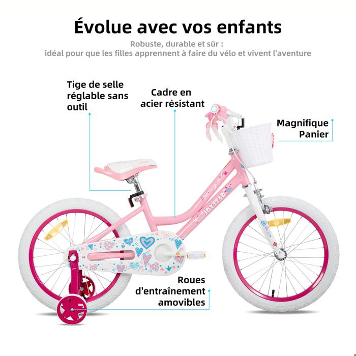 HILAND Spark Vélo fille 18 5-9 ans, vélo style vintage avec panier, frein à main et frein à pédale, vert HILAND Spark Vélo fille 18 5-9 ans, vélo style vintage avec panier, frein à main et frein à pédale, vert