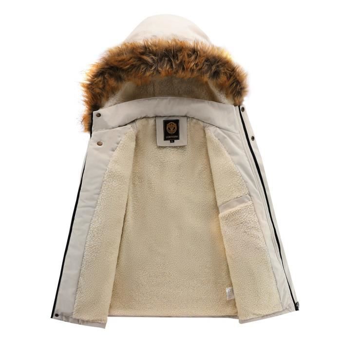 Manteau Homme - Mode Hiver - Capuche Fausse Fourrure - Doublure Polaire - Noir Noir - Prêt-à-Porter Manteau Homme - Mode Hiver - Capuche Fausse Fourrure - Doublure Polaire - Noir Noir - Prêt-à-Porter