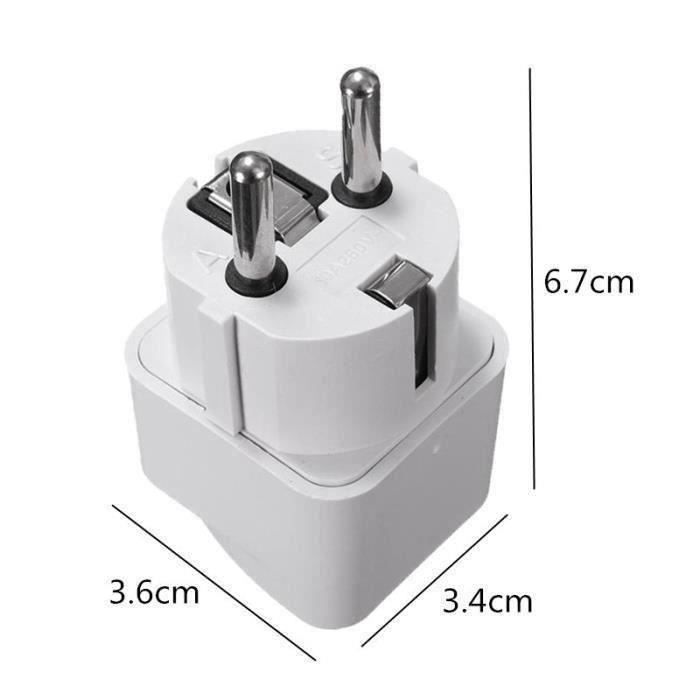 Adaptateur De Voyage Universel 110-250V 10A – US EU UK Israël – Blanc