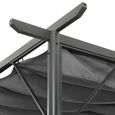 (774476) [Meilleures Mobiliers] Pergola avec toit rétractable - Tonnelle de jardin - Tonnelle Barnum Anthracite 3x3 m Acier 180 g-m²-2