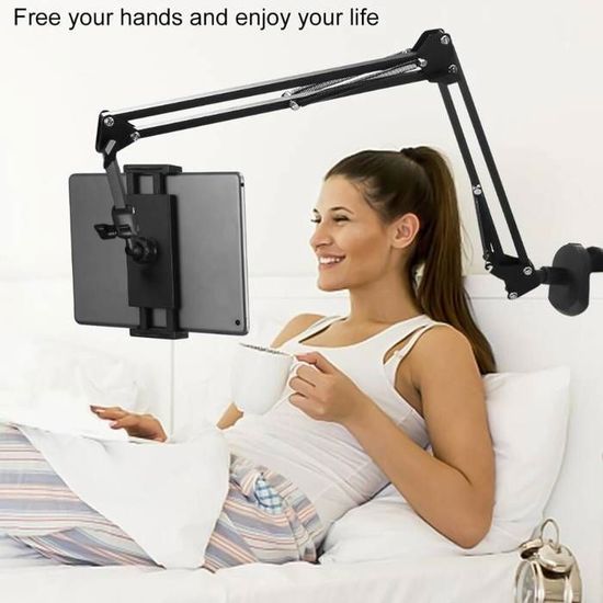 Support De Tablette Réglable En Hauteur - 135 Cm Max, Base Stable, Pour Streaming, Maison Et Extérieur - 6